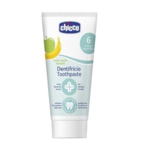 Pasta de dinti pentru copii, Chicco, Fluor, Mere si banane, 6 luni +